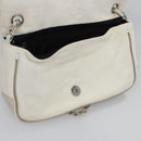 CHANEL Chain Shoulder Bag pile White CC Auth EC613-18