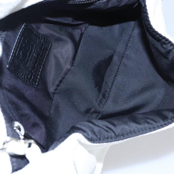 CHANEL Chain Shoulder Bag pile White CC Auth EC613