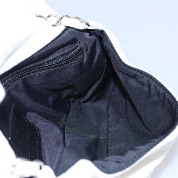 CHANEL Chain Shoulder Bag pile White CC Auth EC613