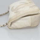 CHANEL Chain Shoulder Bag pile White CC Auth EC613-5