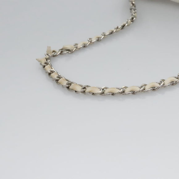 CHANEL Chain Shoulder Bag pile White CC Auth EC613