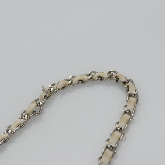 CHANEL Chain Shoulder Bag pile White CC Auth EC613