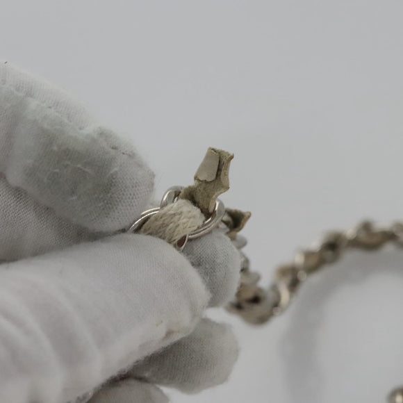 CHANEL Chain Shoulder Bag pile White CC Auth EC613