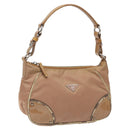 PRADA Shoulder Bag Nylon Beige Auth EC614-1