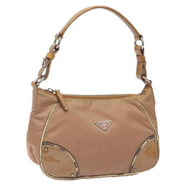 PRADA Shoulder Bag Nylon Beige Auth EC614