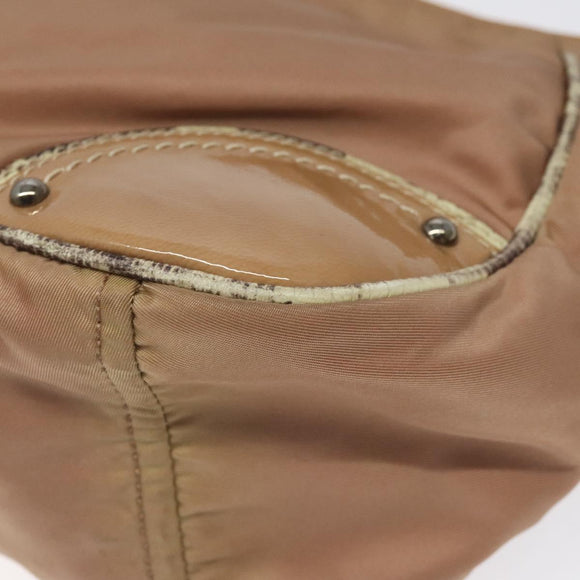 PRADA Shoulder Bag Nylon Beige Auth EC614