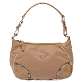 PRADA Shoulder Bag Nylon Beige Auth EC614 - 0