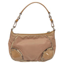 PRADA Shoulder Bag Nylon Beige Auth EC614-3