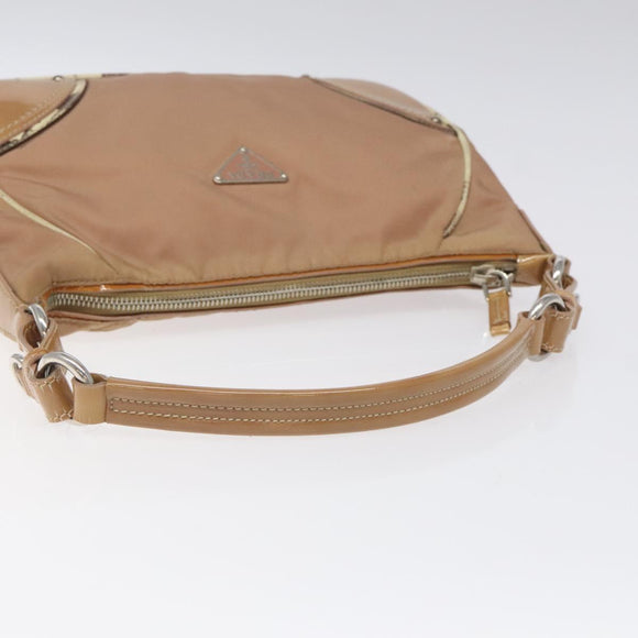 PRADA Shoulder Bag Nylon Beige Auth EC614