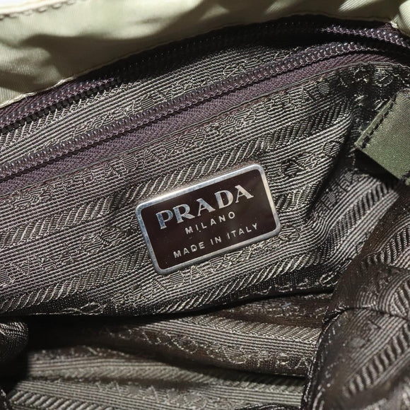 PRADA Tote Bag Nylon Beige Auth EC618