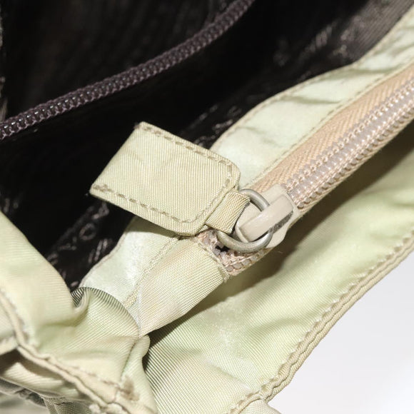 PRADA Tote Bag Nylon Beige Auth EC618