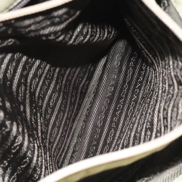 PRADA Tote Bag Nylon Beige Auth EC618