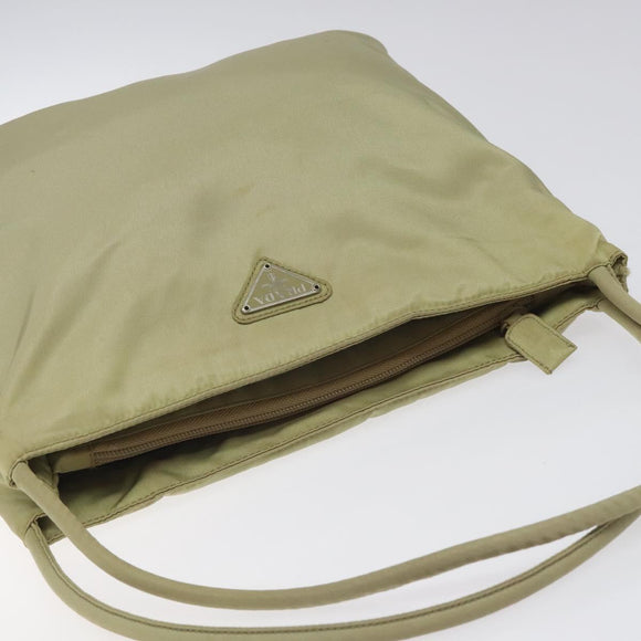 PRADA Tote Bag Nylon Beige Auth EC618