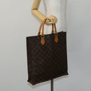 LOUIS VUITTON Monogram Sac Plat Hand Bag M51140 LV Auth EC628-21