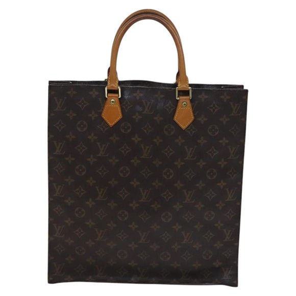 LOUIS VUITTON Monogram Sac Plat Hand Bag M51140 LV Auth EC628