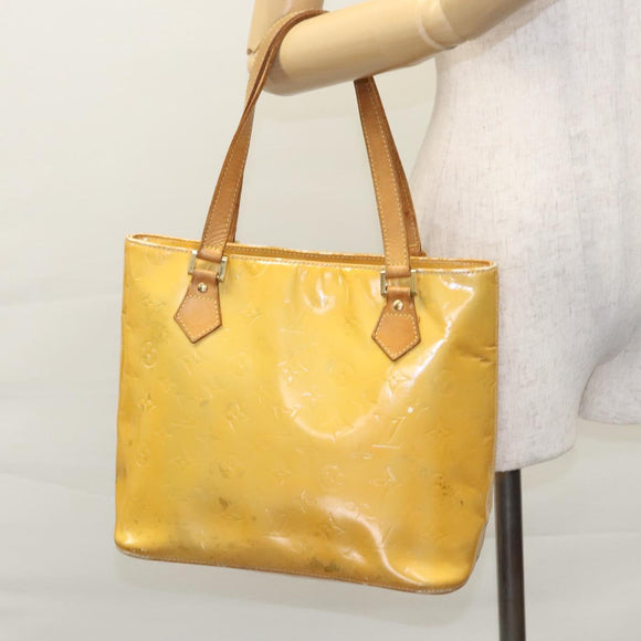 LOUIS VUITTON Monogram Vernis Houston Hand Bag Gris M91053 LV Auth EC632