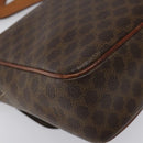 CELINE Macadam Canvas Shoulder Bag PVC Leather Brown Gold Auth EC639-16