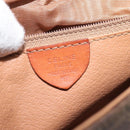 CELINE Macadam Canvas Shoulder Bag PVC Leather Brown Gold Auth EC639-16