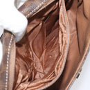 CELINE Macadam Canvas Shoulder Bag PVC Leather Brown Gold Auth EC639-20