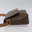 CELINE Macadam Canvas Shoulder Bag PVC Leather Brown Gold Auth EC639-4