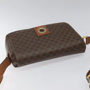 CELINE Macadam Canvas Shoulder Bag PVC Leather Brown Gold Auth EC639-6