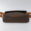 CELINE Macadam Canvas Shoulder Bag PVC Leather Brown Gold Auth EC639-9