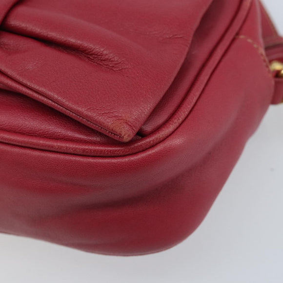PRADA Shoulder Bag Leather Pink Auth EC644