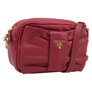 PRADA Shoulder Bag Leather Pink Auth EC644-1
