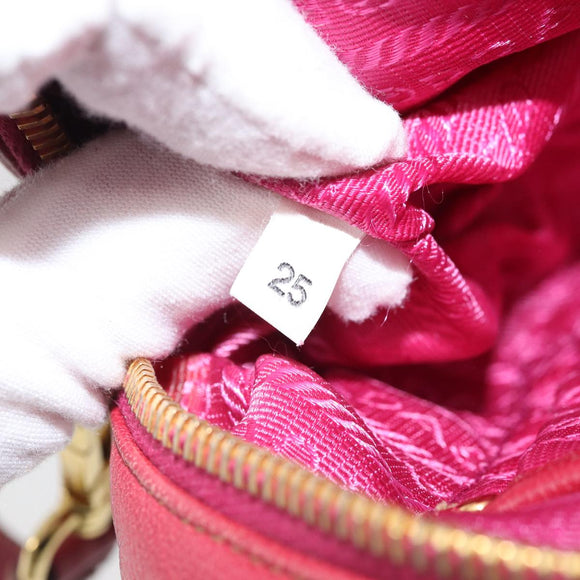 PRADA Shoulder Bag Leather Pink Auth EC644