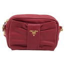 PRADA Shoulder Bag Leather Pink Auth EC644-2