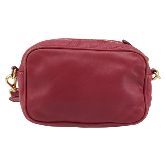 PRADA Shoulder Bag Leather Pink Auth EC644