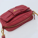 PRADA Shoulder Bag Leather Pink Auth EC644-6