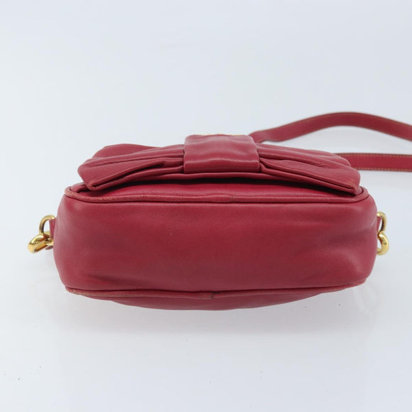 PRADA Shoulder Bag Leather Pink Auth EC644