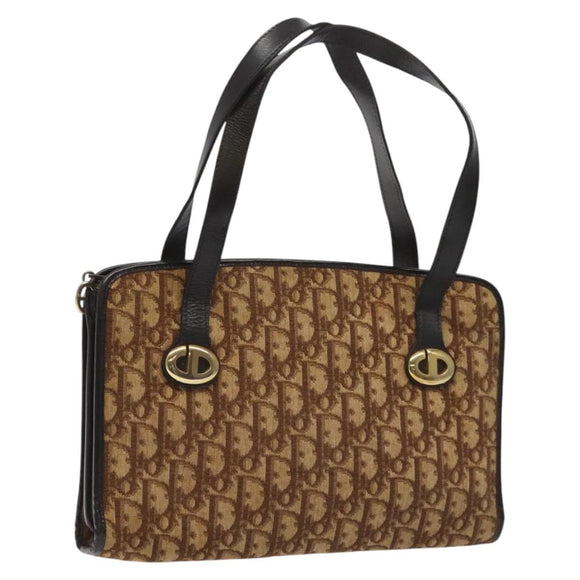 Christian Dior Trotter Canvas Hand Bag Brown Auth EC646