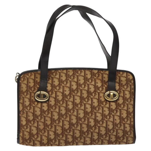 Christian Dior Trotter Canvas Hand Bag Brown Auth EC646
