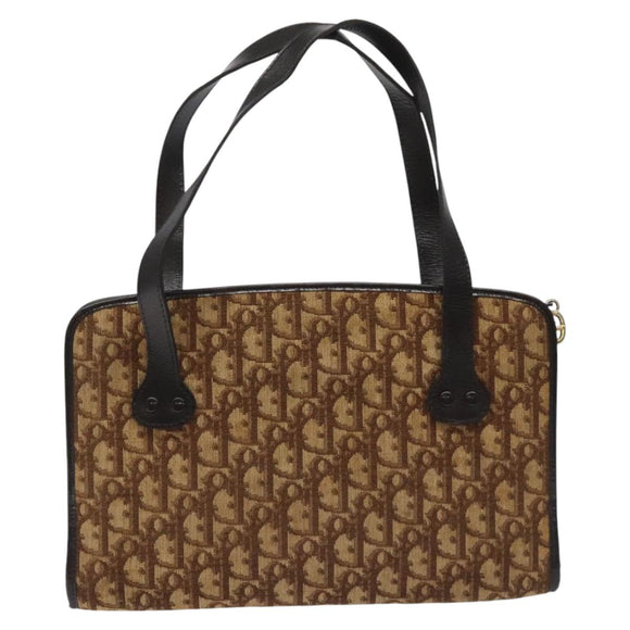 Christian Dior Trotter Canvas Hand Bag Brown Auth EC646