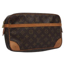LOUIS VUITTON Monogram Compiegne 28 Clutch Bag M51845 LV Auth EC649-1