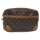 LOUIS VUITTON Monogram Compiegne 28 Clutch Bag M51845 LV Auth EC650-1