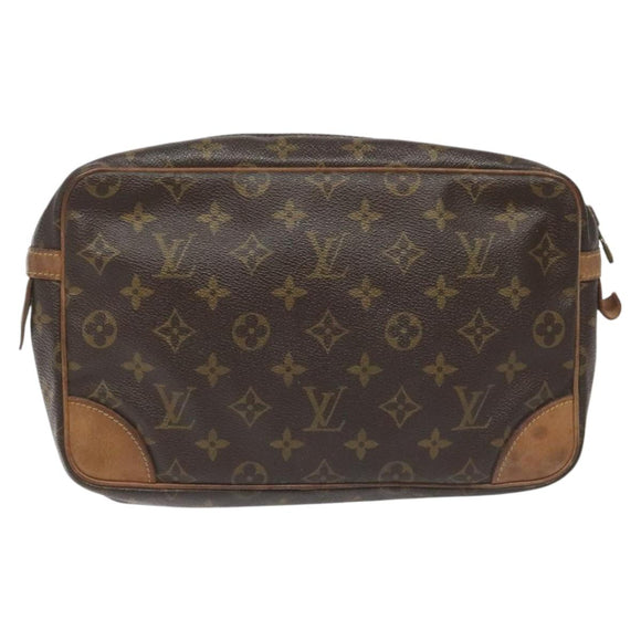 LOUIS VUITTON Monogram Compiegne 28 Clutch Bag M51845 LV Auth EC650