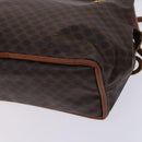 CELINE Macadam Canvas Shoulder Bag PVC Leather Brown Gold Auth EC653-15