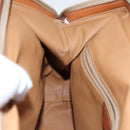 CELINE Macadam Canvas Shoulder Bag PVC Leather Brown Gold Auth EC653-19