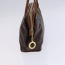 CELINE Macadam Canvas Shoulder Bag PVC Leather Brown Gold Auth EC653-4