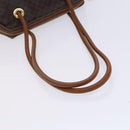 CELINE Macadam Canvas Shoulder Bag PVC Leather Brown Gold Auth EC653-7