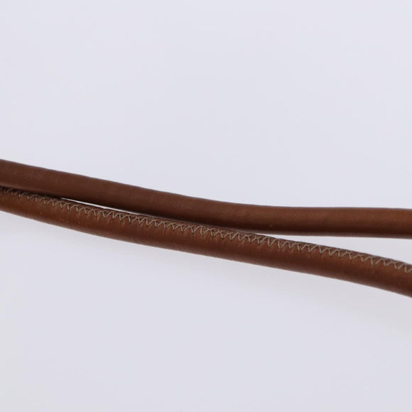 CELINE Macadam Canvas Shoulder Bag PVC Leather Brown Gold Auth EC653