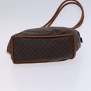 CELINE Macadam Canvas Shoulder Bag PVC Leather Brown Gold Auth EC653-5