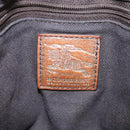 BURBERRY Nova Check Hand Bag PVC Leather Beige Silver gold Auth EC660-18