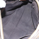 BURBERRY Nova Check Hand Bag PVC Leather Beige Silver gold Auth EC660-11