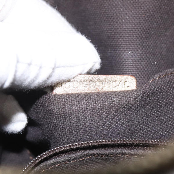 BURBERRY Nova Check Hand Bag PVC Leather Beige Silver gold Auth EC660