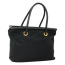 CELINE Shoulder Bag Nylon Black Gold Auth EC662-1