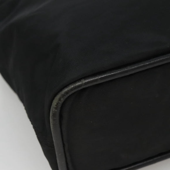 CELINE Shoulder Bag Nylon Black Gold Auth EC662